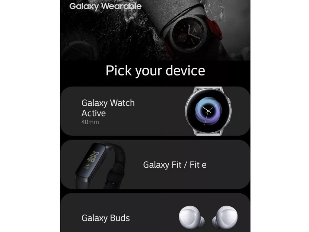 Samsung Wearable Application. Image: The Verge