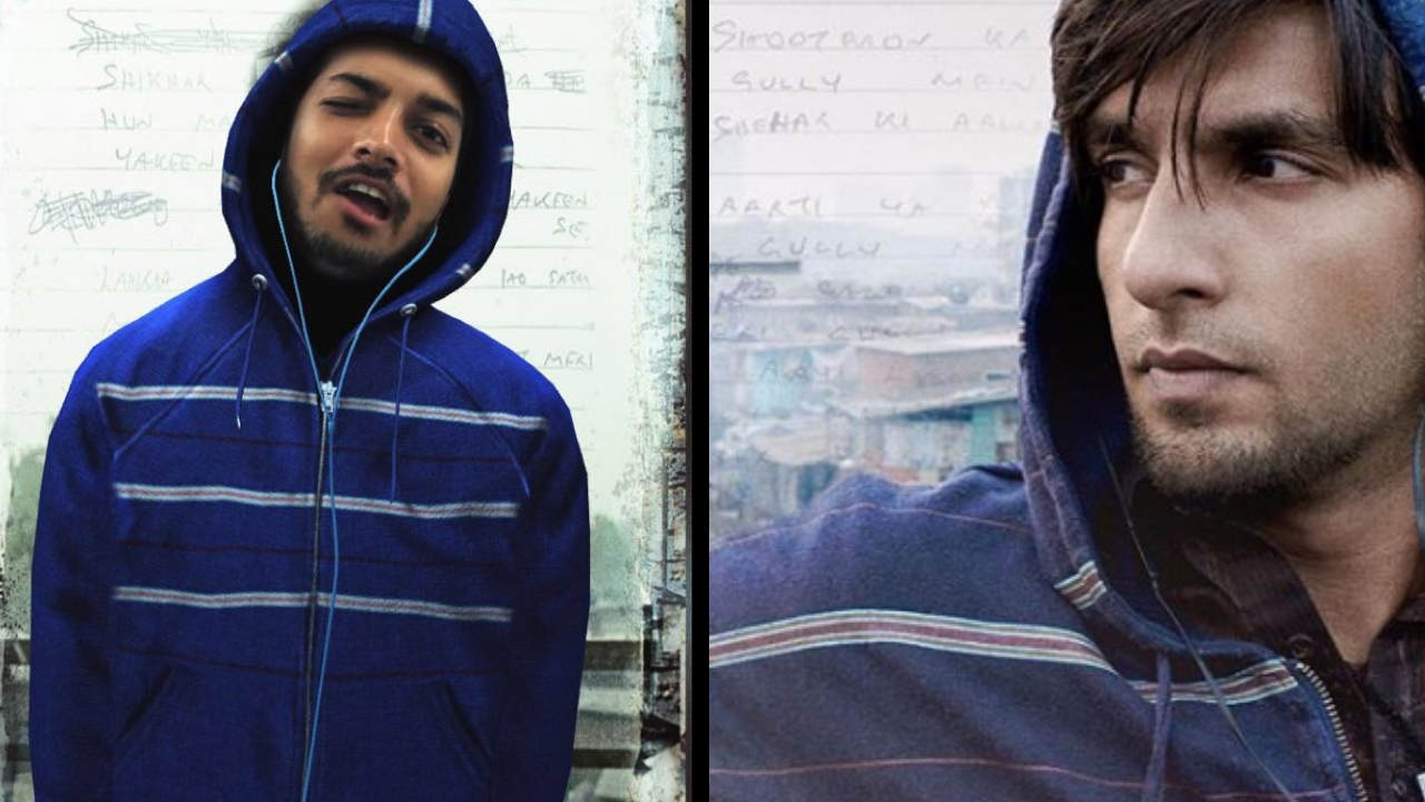 Gully Boy Snapchat filter (L) and a still from Gully Boy (R). Creative Credit: Tech2