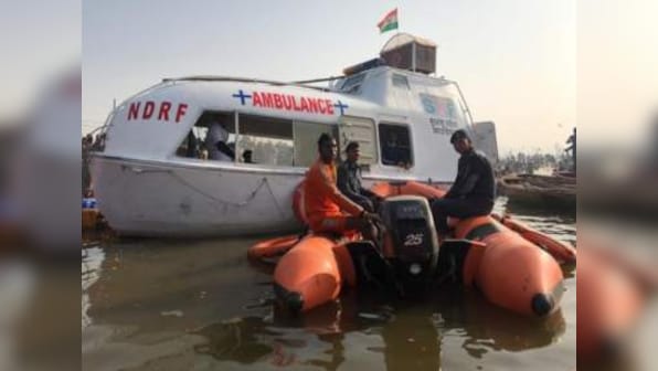 NDRF saves 12 Kumbh pilgrims from drowning after their boat capsized in the Ganges river