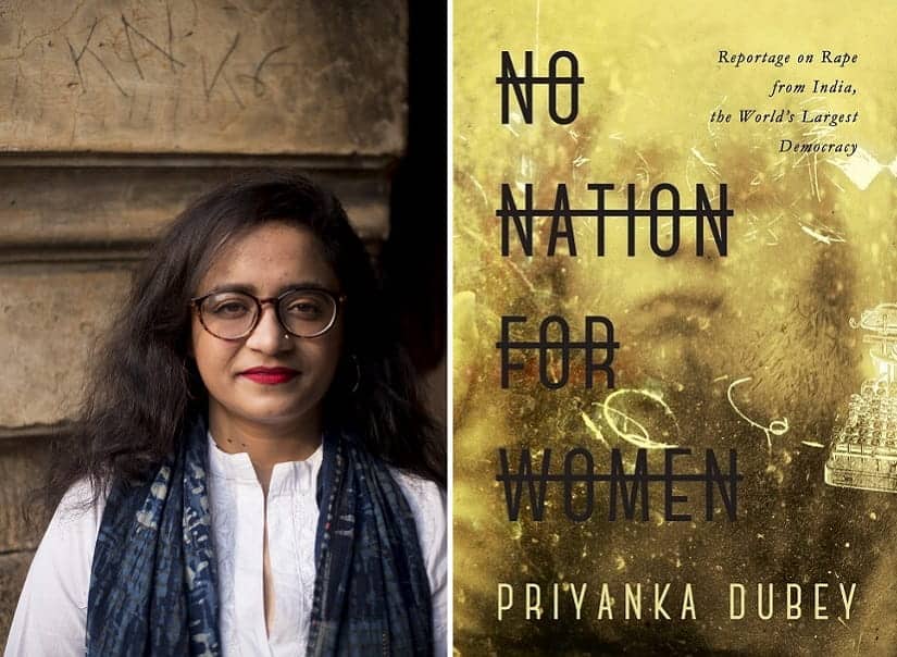 (L) Priyanka Dubey. Photo courtesy Sukruti Anah Staneley. (R) No Nation For Women cover