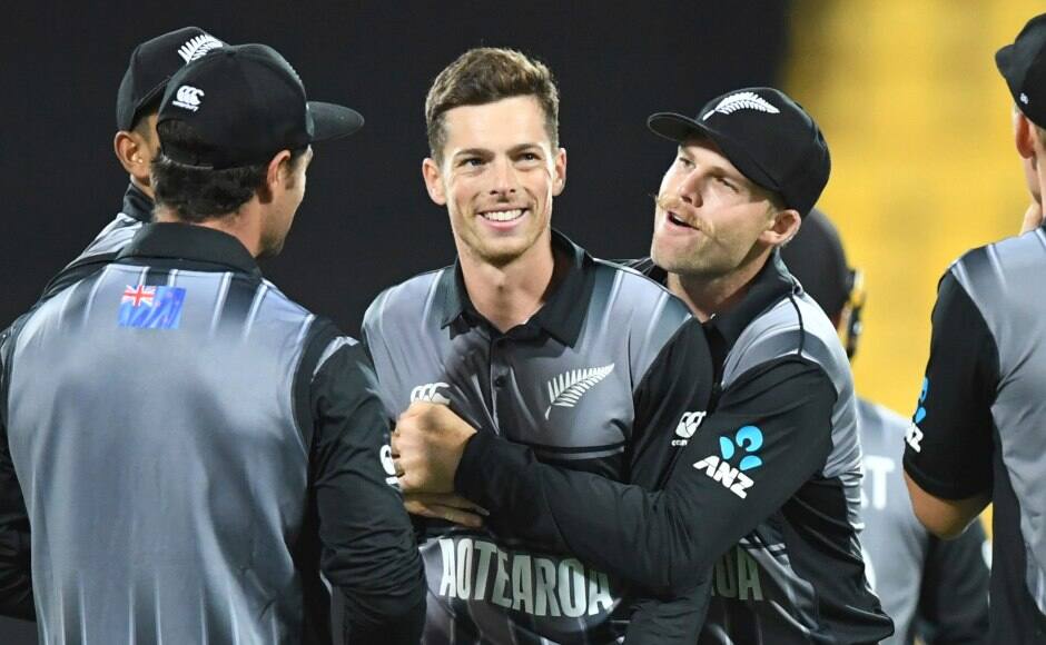 Mitchell Santner took two for 24 perfectly supporting Tim Southee who scalped three wickets to bowl India out for 139. AP 