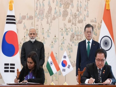 Narendra Modi, Moon Jae-in hold talks on trade, investment defence and security; PM calls discussions 'productive' Narendra Modi, Moon Jae-in hold talks on trade, investment defence and security; PM calls discussions 'productive'