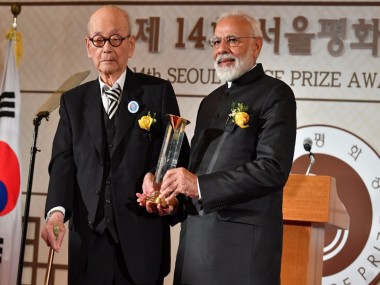 Narendra Modi receives Seoul Peace Prize, says time for all like-minded nations to join hands to combat terror Narendra Modi receives Seoul Peace Prize, says time for all like-minded nations to join hands to combat terror