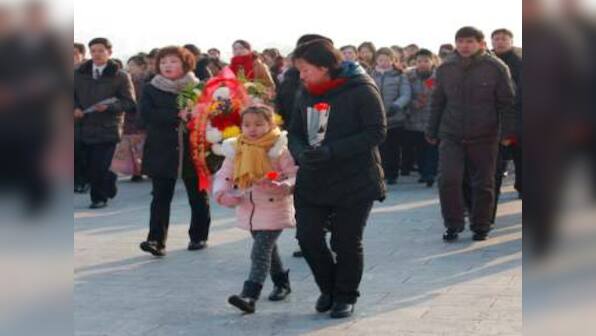 Thousands of North Koreans brave -8°C temperature to pay tribute to Kim Jong-un's father on birth anniversary