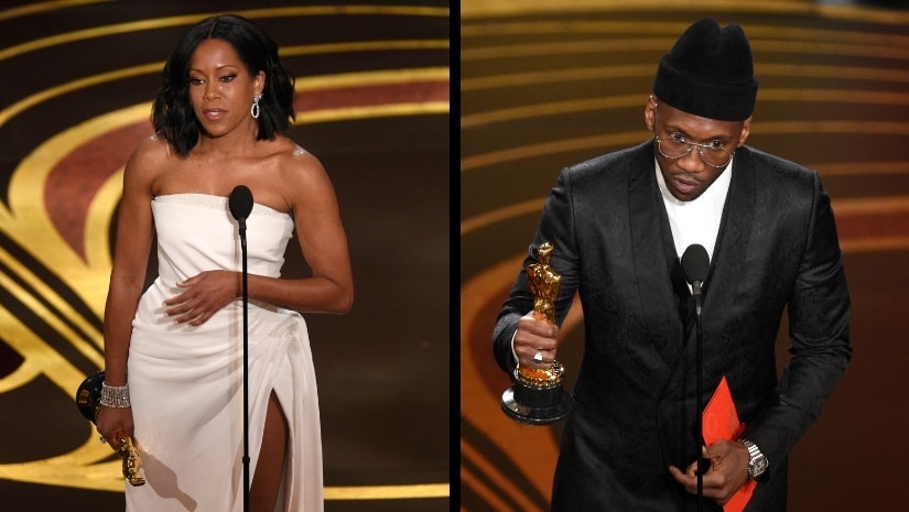   Regina King and Mahershala Ali were among the winners at the 2019 Academy Awards. Images via The Associated Press 