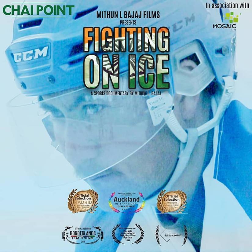 A poster for the Fighting on Ice documentary