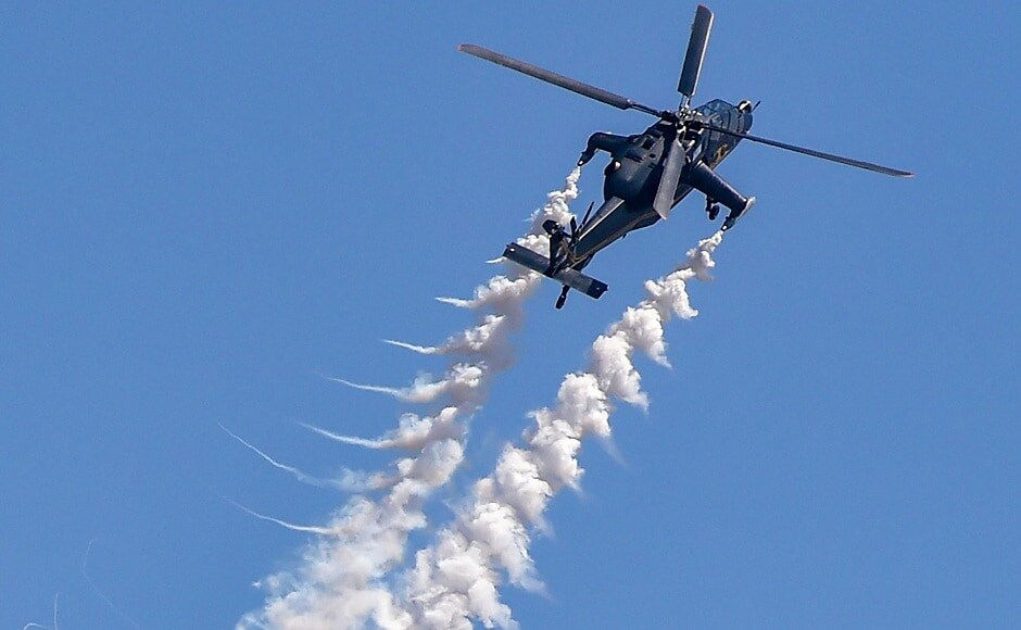 The expo has five themes for every day. Day 1 was inaugural day, day 2 and 3 are start-up days, day 4 is women’s day and day 5 is a day open for the public. Seen here is Hindustan Aeronautics Limited’s (HAL) Light Combat Helicopter. PTI The expo has five themes for every day. Day 1 was inaugural day, day 2 and 3 are start-up days, day 4 is women’s day and day 5 is a day open for the public. Seen here is Hindustan Aeronautics Limited’s (HAL) Light Combat Helicopter. PTI