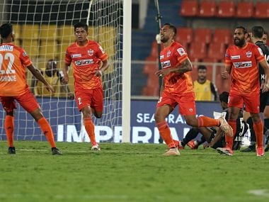 Robin Singh of FC Pune City celebrates after scoring against ATK. Image courtesy: SPORTZPICS/ISL