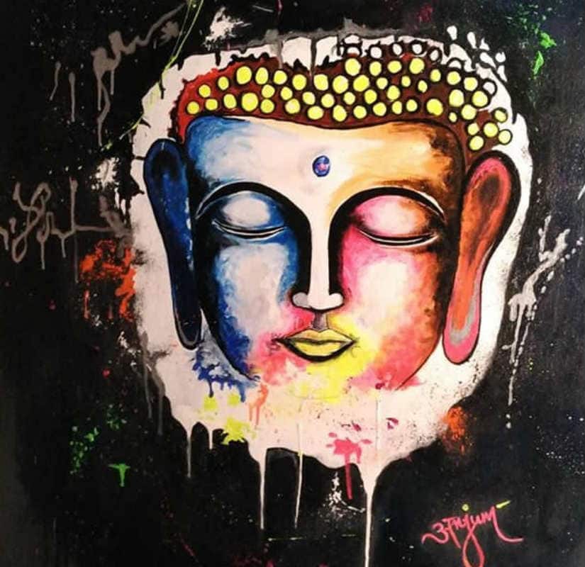 A Buddha portrait painted by Anjum. Image: Anjum Moudgil