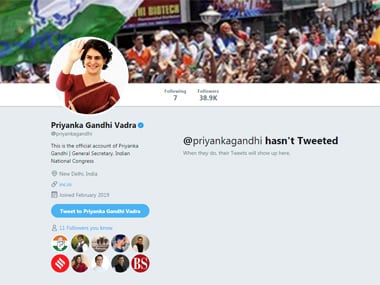 Priyanka Gandhi Vadra's Twitter debut marks maiden visit to Uttar Pradesh as Congress general secretary