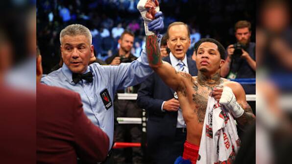 Gervonta Davis retains WBA super featherweight world title after knocking out Hugo Ruiz in first round