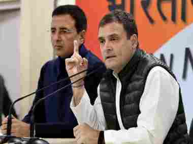 Rahul Gandhi speaks at the press conference on the Rafale deal on Tuesday. Twitter/@INCIndia