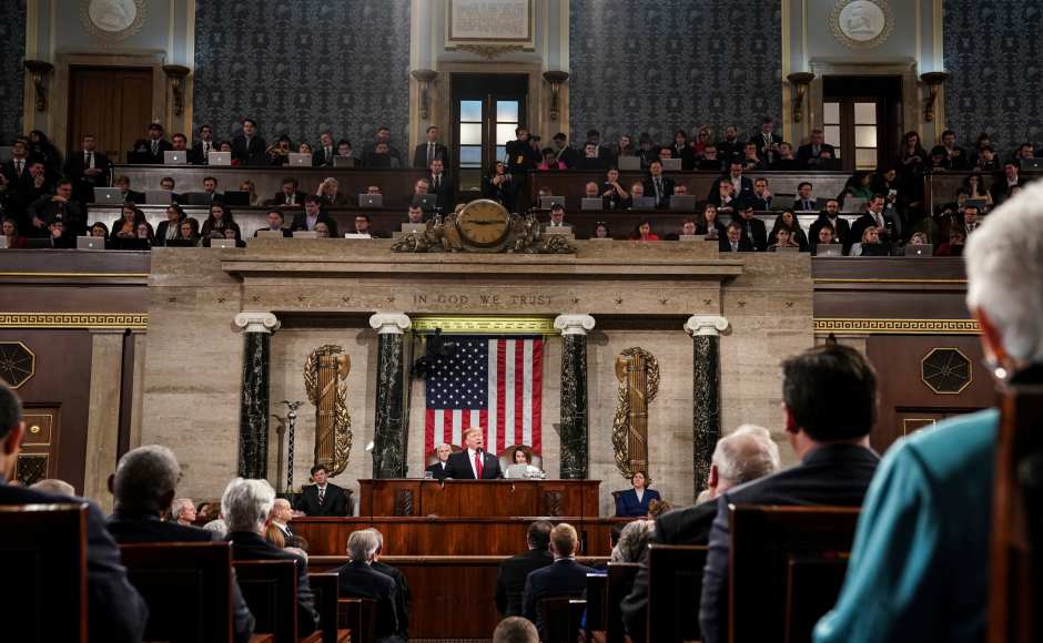 Trump raised various issues in his speech, including the US-Mexico border wall, the US' ties with North Korea, unemployment and trade, including trade tariffs on China. AP Trump raised various issues in his speech, including the US-Mexico border wall, the US' ties with North Korea, unemployment and trade, including trade tariffs on China. AP