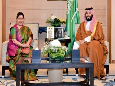 Sushma Swaraj meets Saudi crown prince, discusses Riyadh's possible investment in Indian defence and security Sushma Swaraj meets Saudi crown prince, discusses Riyadh's possible investment in Indian defence and security