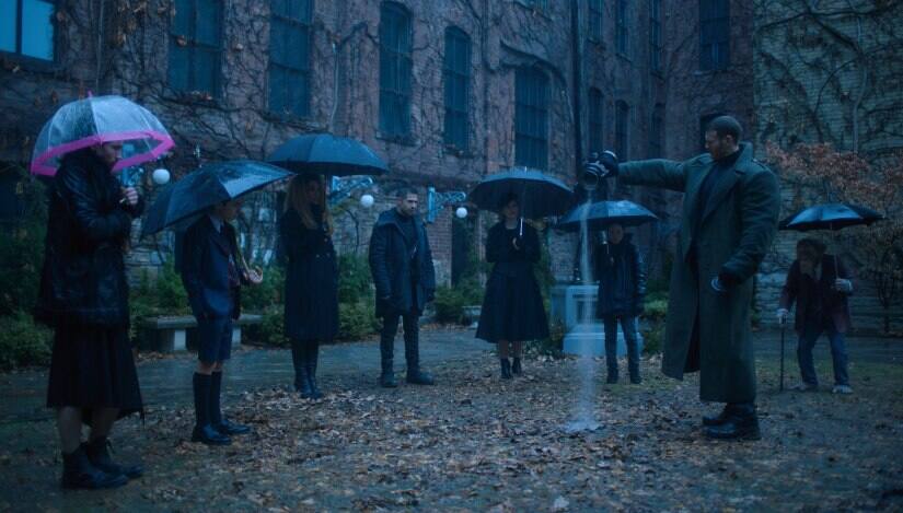 A still from The Umbrella Acad emy. Netflix