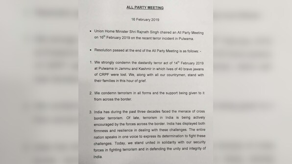 At all-party meet on Pulwama attack, politicos lay differences aside, adopt resolution to stand with jawans