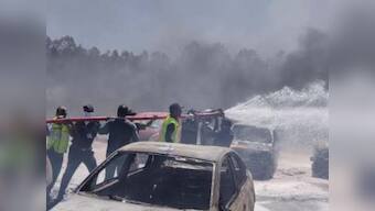 Fire breaks out near Aero India 2019 venue: 300 cars gutted in blaze; one firefighter sustains minor injuries