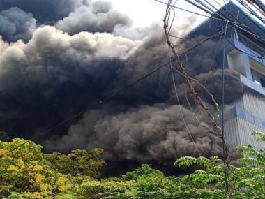 Fire breaks out at Paragon footwear godown in Kochi, no casualties reported; firefighters seeks navy's to help douse flames