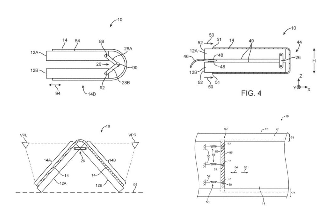 Apple's latest patent application shows inward and outward foldable design. Image: USPTO
