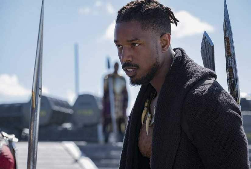 Michael B Jordan as Erik Killmonger in Black Panther. Image from Twitter @AnnlyelJames