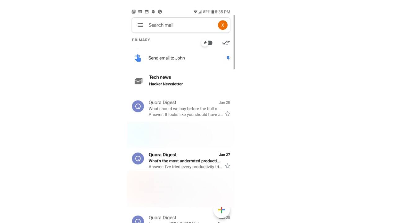 New Gmail for Android features. Image: Reddit