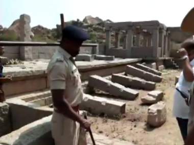 Four men held for destroying ancient pillar in Hampi, tell cops say they did it out of 'sheer excitement' Four men held for destroying ancient pillar in Hampi, tell cops say they did it out of 'sheer excitement'