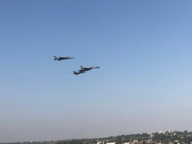 Aero India Show 2019: Three IAF aircraft including a Su-30MKi in lead fly in 'missing man' position to honour Wg Cdr Sahil Gandhi Aero India Show 2019: Three IAF aircraft including a Su-30MKi in lead fly in 'missing man' position to honour Wg Cdr Sahil Gandhi