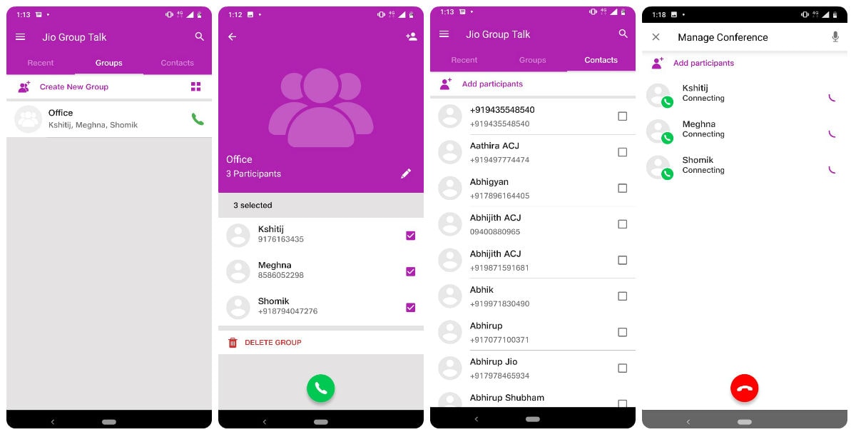 The app comes with a lecture mode that allows one participant to speak while other participants are muted