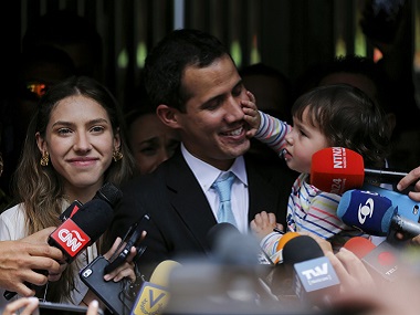 Venezuela's Juan Guaido warns security officers to stay away from family, accuses them of ‘showing up’ unannounced Venezuela's Juan Guaido warns security officers to stay away from family, accuses them of ‘showing up’ unannounced