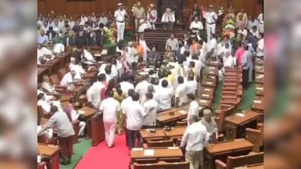 HD Kumaraswamy govt has lost majority, claims BJP in Karnataka Assembly; disrupts proceedings during budget session