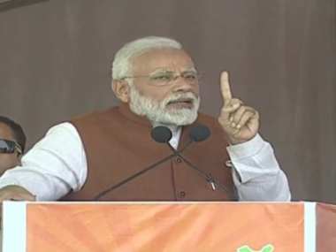 File image of Narendra Modi in Guntur. Twitter/@BJP4India