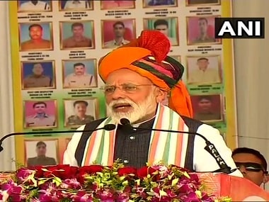 Prime Minister Narendra Modi addresses a rally in Churu, Rajasthan. ANI