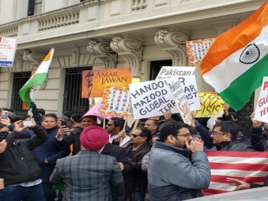Pulwama aftermath: NRIs in US hold demonstrations outside Pakistan, Chinese consulates in protest against terror attack Pulwama aftermath: NRIs in US hold demonstrations outside Pakistan, Chinese consulates in protest against terror attack
