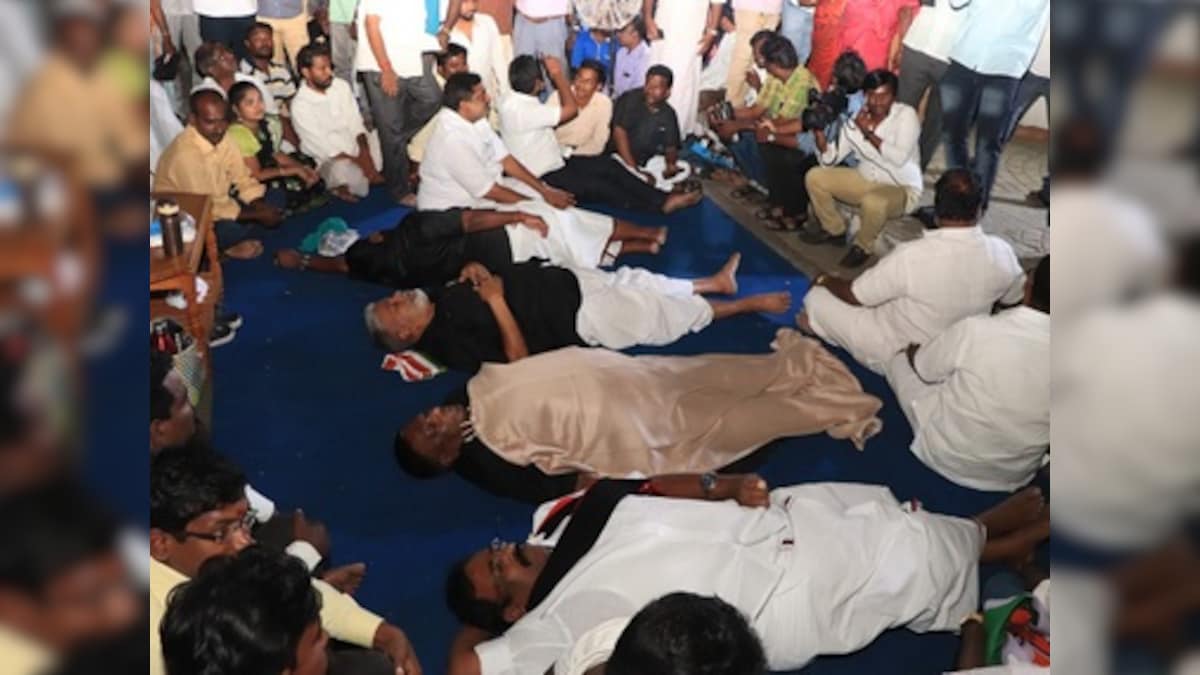 Puducherry CM, his ministers stage dharna outside Raj Nivas for 2nd day, allege Kiran Bedi stalling 39 govt schemes