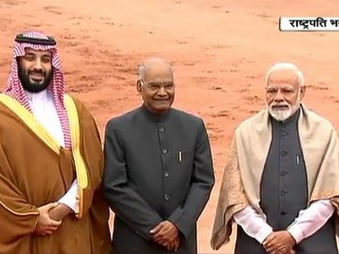 Saudi Arabian crown prince receives ceremonial welcome at Rashtrapati Bhavan, says 'want to be sure this relation is improved' Saudi Arabian crown prince receives ceremonial welcome at Rashtrapati Bhavan, says 'want to be sure this relation is improved'