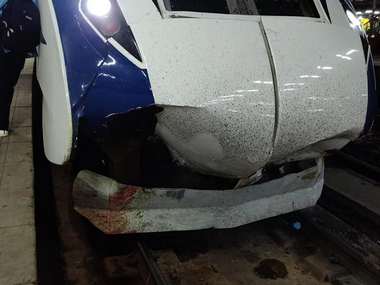 Train 18 runs into a spot: Vande Bharat Express hits motorcycle, cattle in one journey; reaches Delhi 95 minutes late Train 18 runs into a spot: Vande Bharat Express hits motorcycle, cattle in one journey; reaches Delhi 95 minutes late