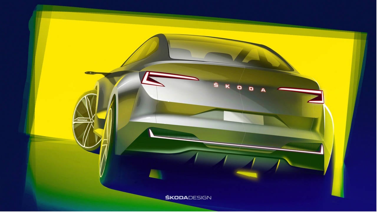 The concept car sits on 22-inch wheels which Skoda claims to be aerodynamically optimised. Image: Skoda