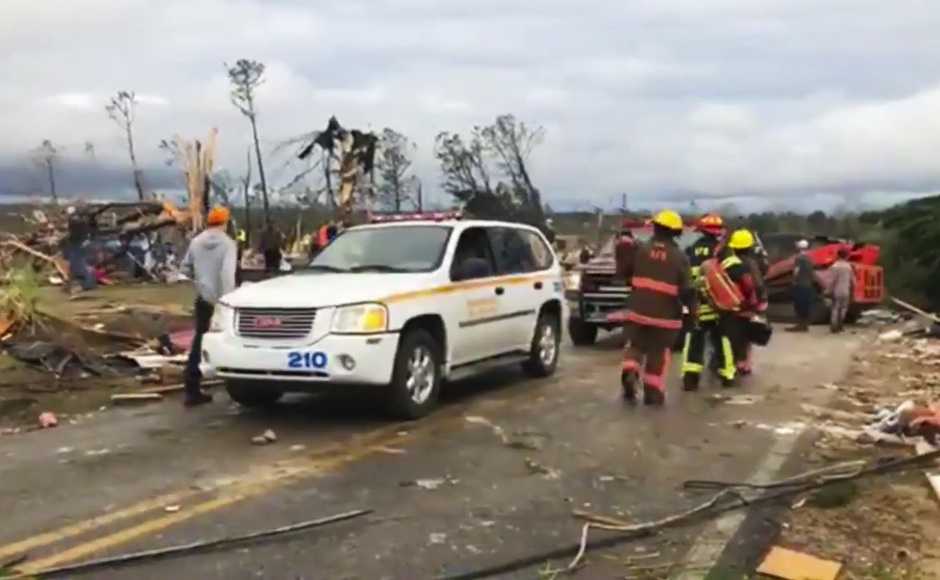 Several people were taken to the hospital with serious injuries and two are said to be under intensive care. The National Weather Service confirmed that the Alabama tornado on Sunday was of an F3 rating, which means the wind speeds were ranging between 254-331 kilometres per hour. AP Several people were taken to the hospital with serious injuries and two are said to be under intensive care. The National Weather Service confirmed that the Alabama tornado on Sunday was of an F3 rating, which means the wind speeds were ranging between 254-331 kilometres per hour. AP