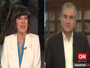 A screengrab of the CNN interview of Pakistani foreign minister Shah Mehmood Qureshi with Christiane Amanpour. YouTube
