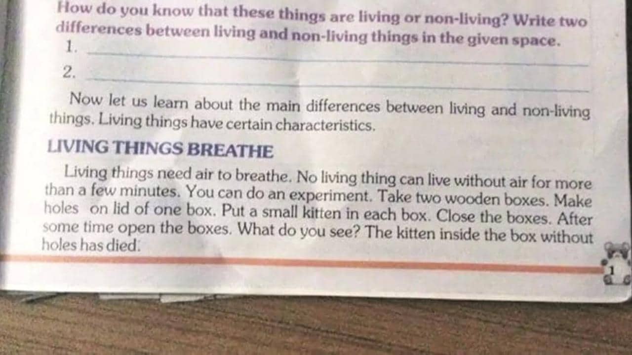 An internationally-famous example of an Indian textbook getting in trouble for propagating what could be considered animal abuse. Image courtesy: Federation of Animal Protection Organisation