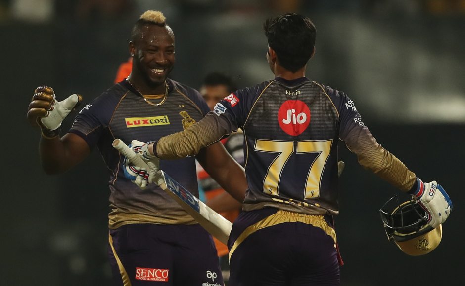 Andre Russell slammed 49 off 19 as Kolkata Knight Riders scored an improbable 53 runs in last three overs to beat Sunrisers Hyderabad by six wickets in the first match of the sides in IPL 2019. Sportszpics 
