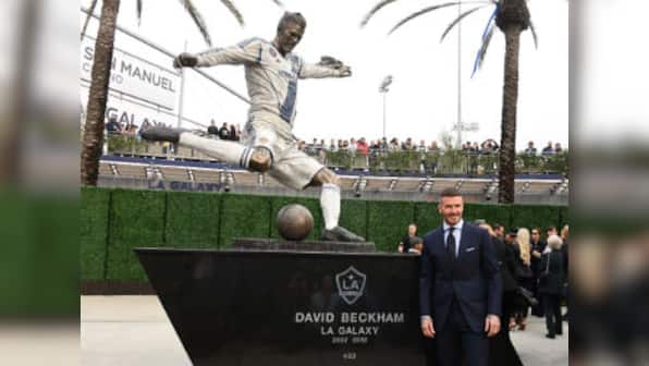 Major League Soccer: LA Galaxy unveil statue of former star David Beckham outside stadium as new season kicks off