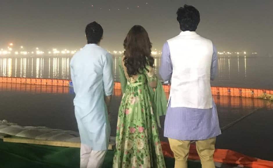 Ranbir, Alia and Ayan Mukerji at the launch.