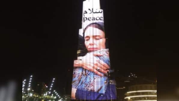 Burj Khalifa lit up with photo of Jacinda Ardern hugging woman after Christchurch shootings as Dubai thanks New Zealand PM's for empathy after