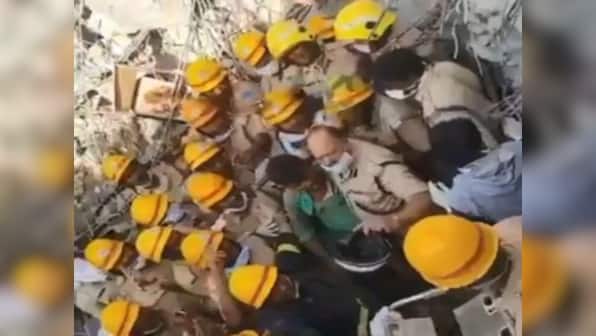 WATCH: After being trapped for over 60 hours, man rescued out of Dharwad collapse site in Karnataka