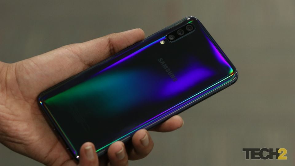 The refracting back on the Samsung Galaxy A50. Image: tech2