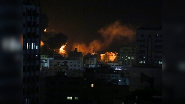 Israel strikes Gaza after rare Palestinian rocket attack near Tel Aviv; Hamas' interior security office hit in bombing