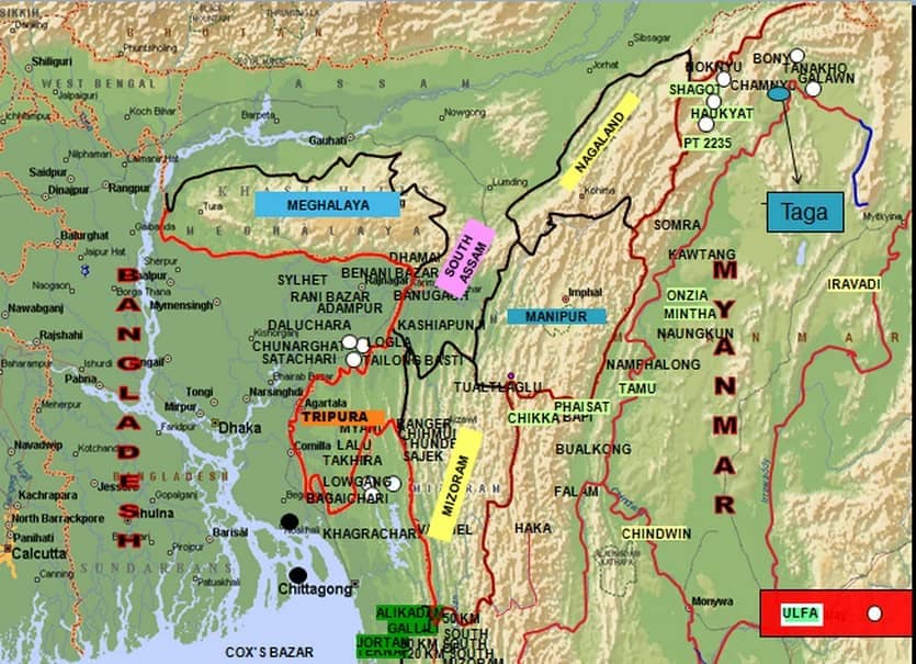 Map Showing Taga in Myanmar. Image procured by author