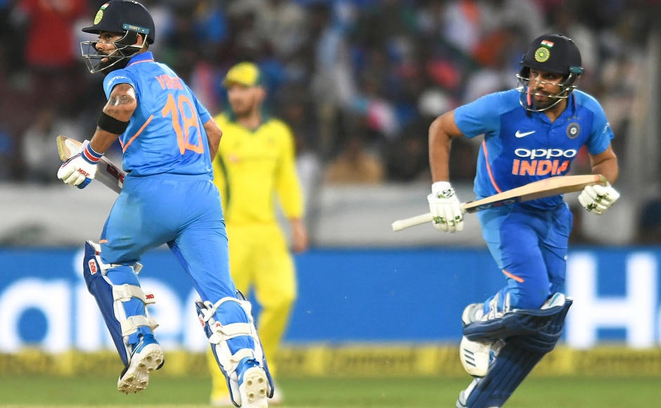 At the start of the 237-run chase, India lost Shikhar Dhawan early and yet again Virat Kohli and Rohit Sharma came together to provide the stability to the hosts' innings. They formed a 76-run stand for the second wicket to strengthen India's chances. AFP At the start of the 237-run chase, India lost Shikhar Dhawan early and yet again Virat Kohli and Rohit Sharma came together to provide the stability to the hosts' innings. They formed a 76-run stand for the second wicket to strengthen India's chances. AFP