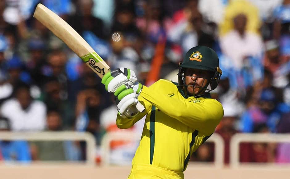 After Aaron Finch departed, Usman Khawaja continues his stroke-making and reached his maiden ODI hundred. He ended up with 104 made off 113 balls. AFP